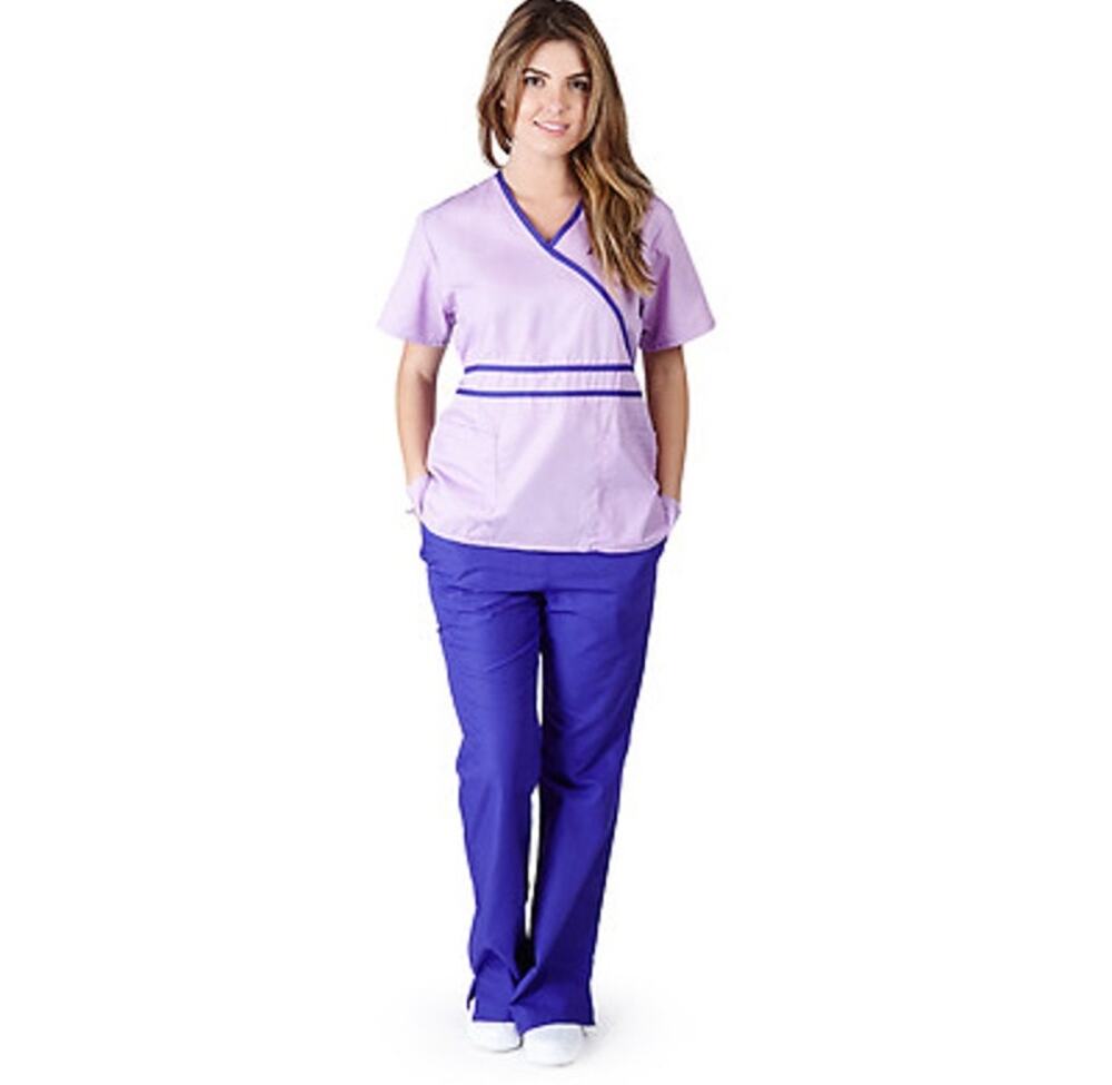 Natural Uniforms Mock Wrap Scrub Set Women’s Size Small Lilac Orchid Purple NWT